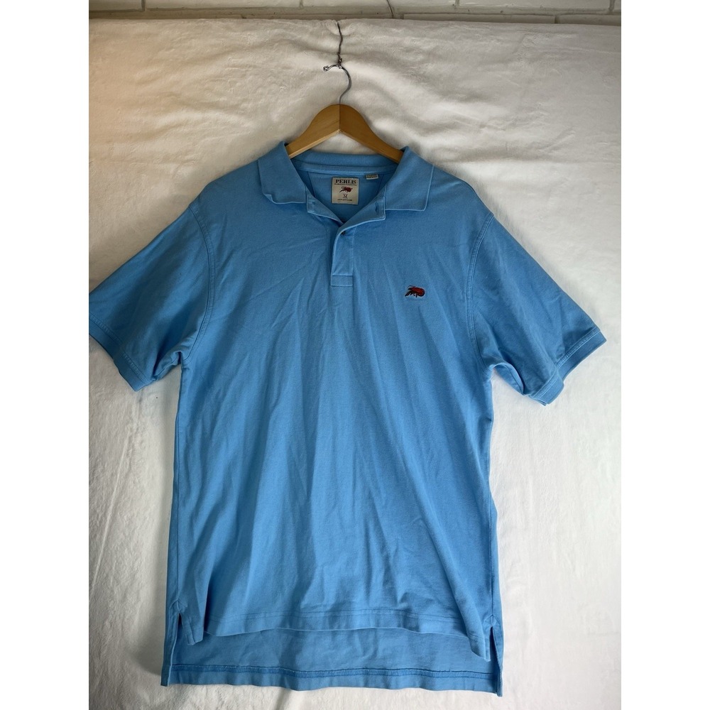 Perlis Crawfish New Orleans‎ Blue Polo Shirt Mens Medium